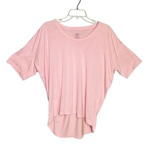 Blush Pink High-Low Short Sleeve Dolman Tee